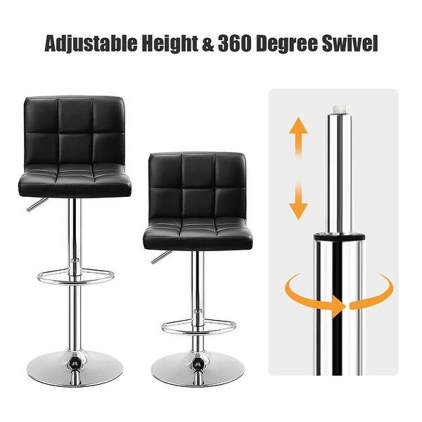 Shop Costwayadjustable Armless Bar Stool Swivel Kitchen Counter Bar Chair On Sale Overstock 16065837
