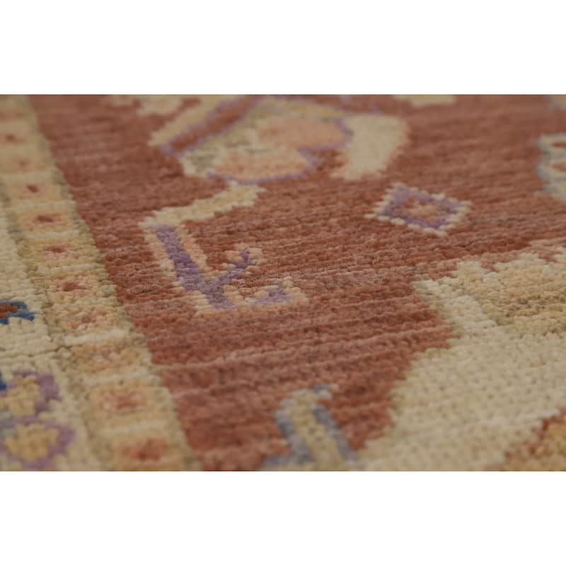 Hand Knotted Oriental 100% Wool Carpet Transitional All-Over Navy Blue & Blues Oushak Area Rug - 13' 11'' X 9' 9''