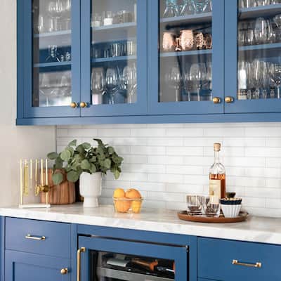 Merola Tile Brooklin Brick White 2-3/8" x 9-3/4" Porcelain Floor and Wall Tile