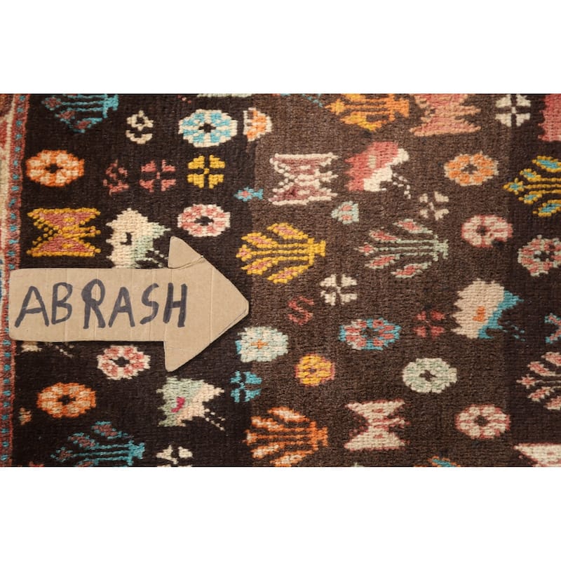 Vegetable Dye Sirjan Persian Vintage Area Rug Hand-Knotted Wool Carpet - 3'4"x 5'2"