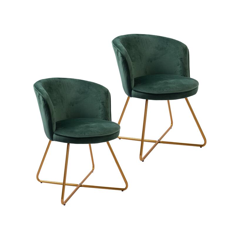Porthos Home Orry Dining Chair, Velvet Upholstery, Gold Dipped Metal Legs