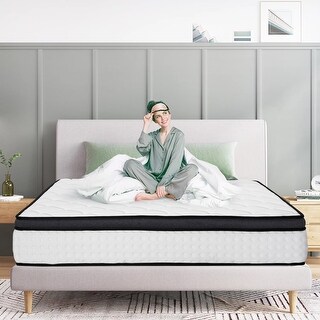 12" KOW Hybrid Memory Foam & Pocket Spring Mattress - Twin, Full, Queen, King - In A Box