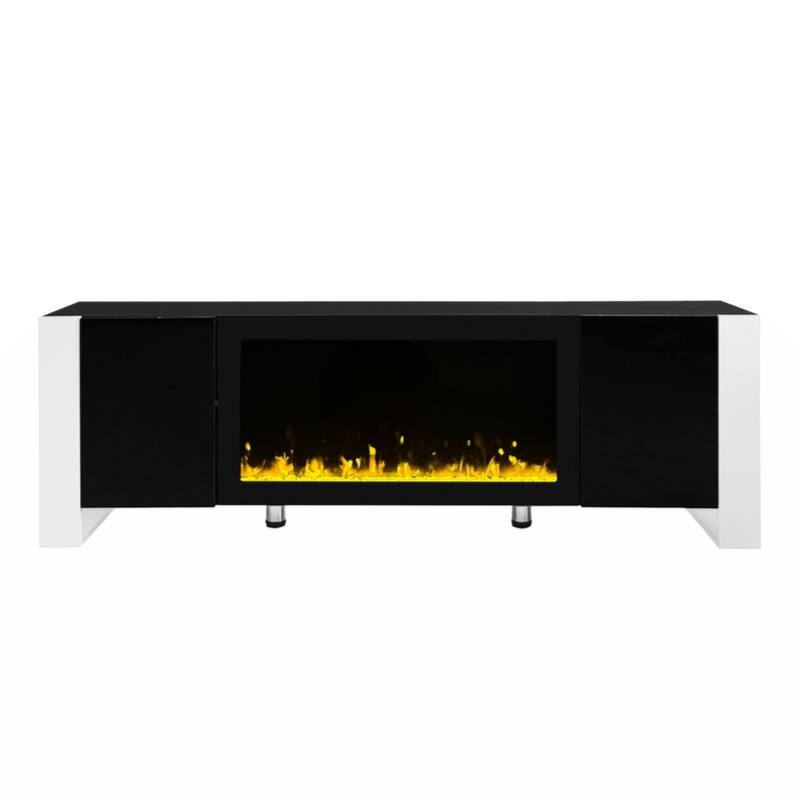 Modern TV Stand with 34.2" Non-heating Electric Fireplace,with 2 Cabinets,Media Console for TVs up to 78"