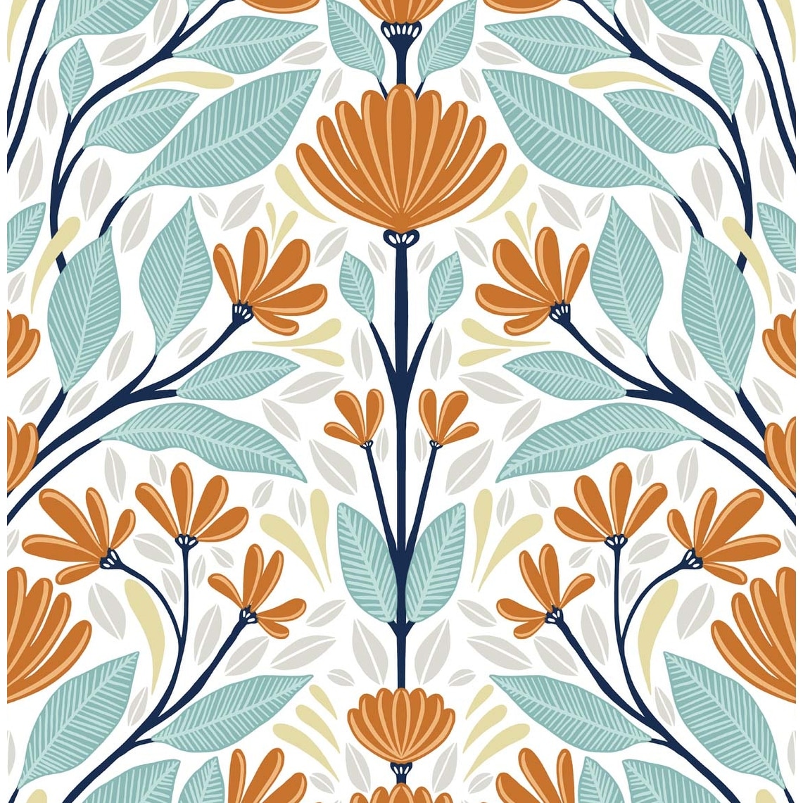 NextWall Folk Floral Peel and Stick Wallpaper