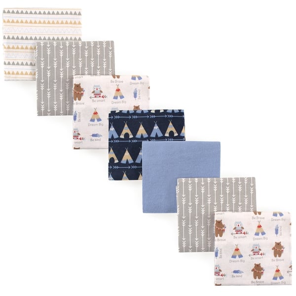 slide 1 of 1, Luvable Friends Baby Boy Cotton Flannel Receiving Blankets, Bear Owls, One Size - Tribe 7-Pack - One Size Tribe 7-Pack - One Size