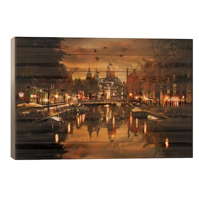Amsterdam IV Print On Wood by Enzo Romano - Multi-Color