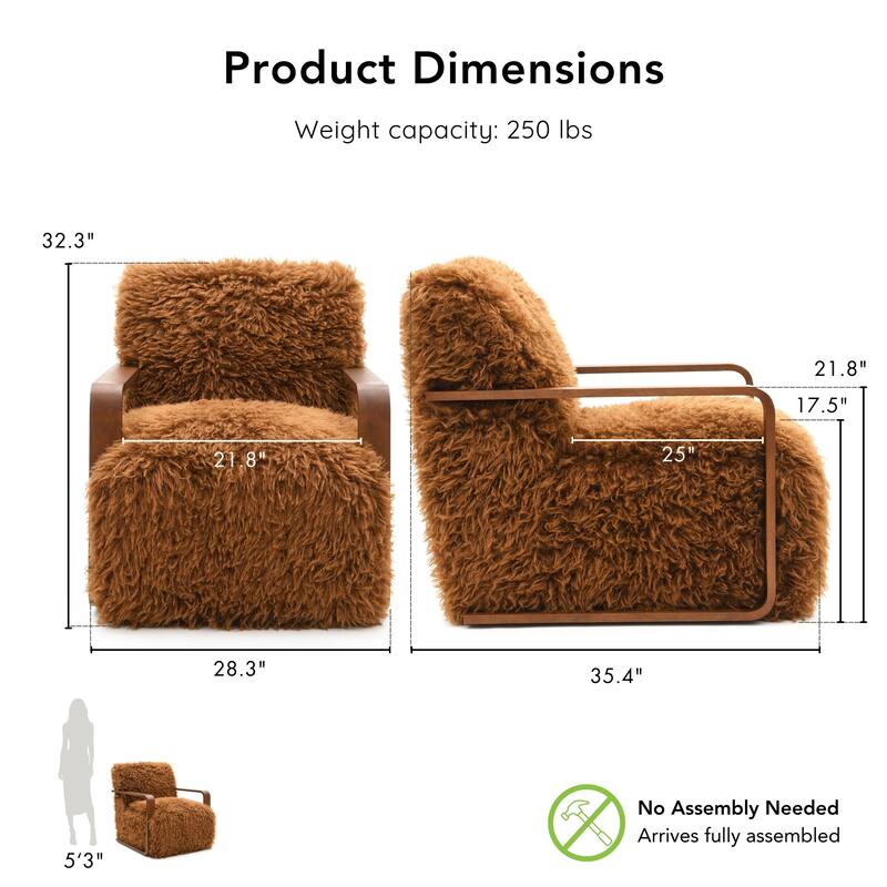 Furniture of America Neyra Modern 28-inch Faux Fur Accent Arm Chair