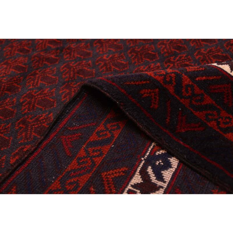ECARPETGALLERY Hand-knotted Teimani Dark Red Wool Rug - 3'10 x 6'6