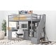 preview thumbnail 5 of 31, Durable Twin Size Wooden Loft Kids Bed with L-Shaped Desk and Drawers,Cabinet and Storage Staircase