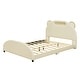preview thumbnail 3 of 20, Full Size Upholstered Platform Bed with Bear-Shaped Headboard and Embedded Light Stripe, Velvet Low Bed Frame for Boys, Girls