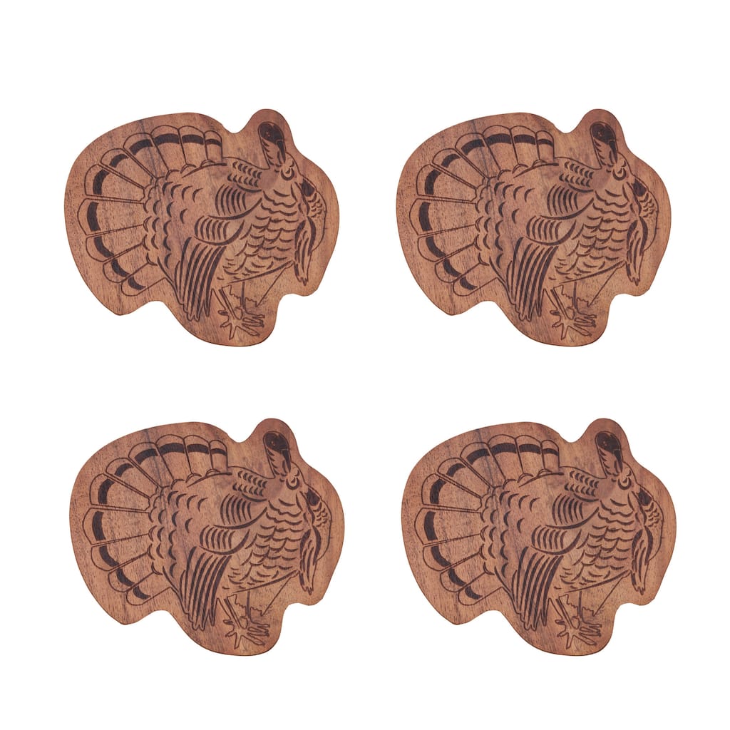 Turkey Wood Coasters S/4