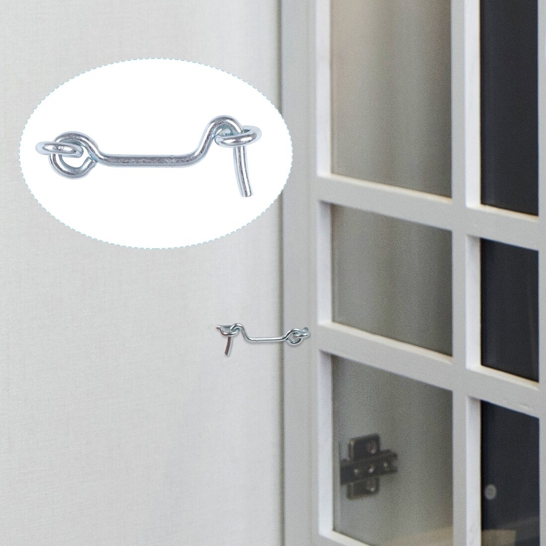2Cabin Hooks Eye Latch Privacy Hook w Screws for Window Slide Barn Door  4pcs - Silver - 2 x 0.83 x 0.12(L*W*D) - Bed Bath & Beyond - 28765636