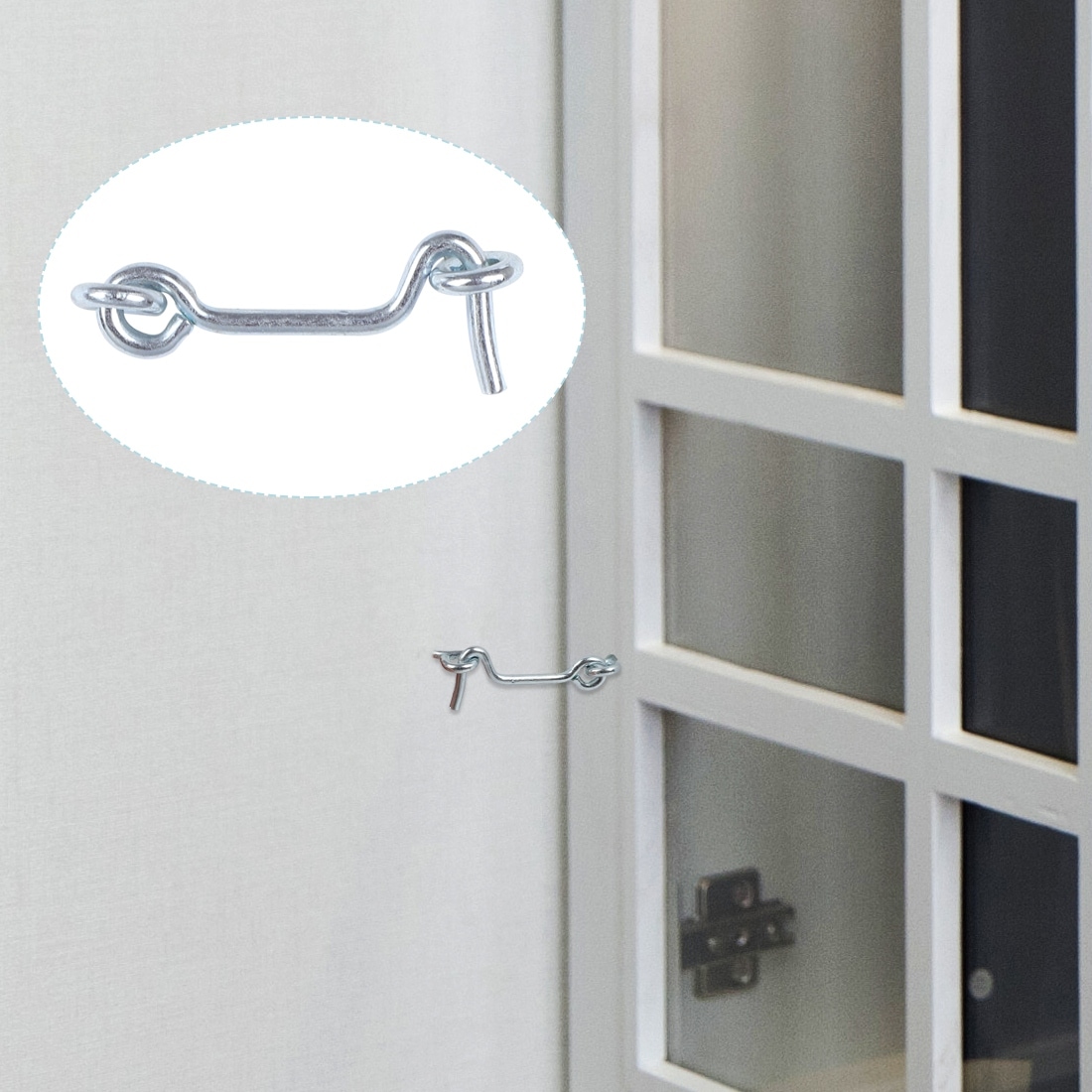 Cabin Hooks Eye Latch Privacy Hook W Screws for Window Slide Door 2pcs - 50 x 21 x 3mm