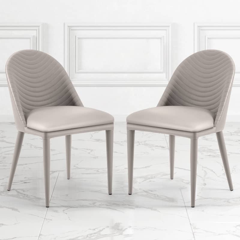 Fully Assembled Microfiber Leather Upholstered Dining Chairs, Set of 2 - 22.44"D x 18.5"W x 32.28"H
