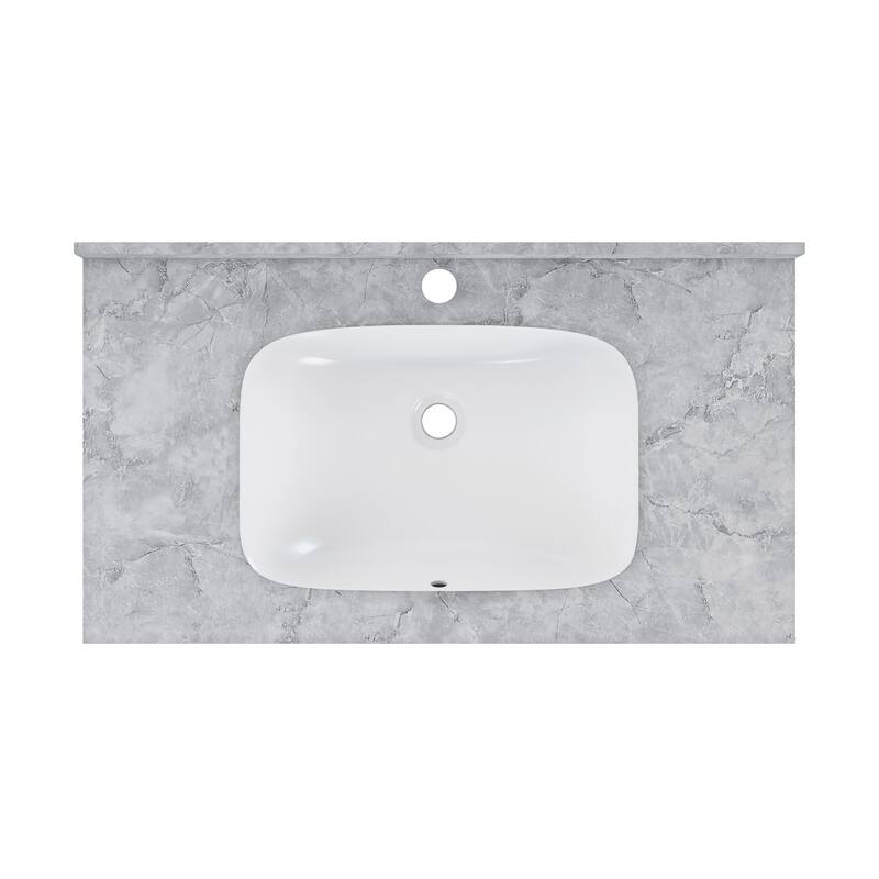 Vicenza 36'' Wall Mount Sink In Storm Grey - 35.45" x 19.7" 7.9"