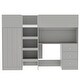 preview thumbnail 10 of 12, Grey Full Size Solid Wood Loft Bed with Built-in Wardrobe, Desk, and Shelves