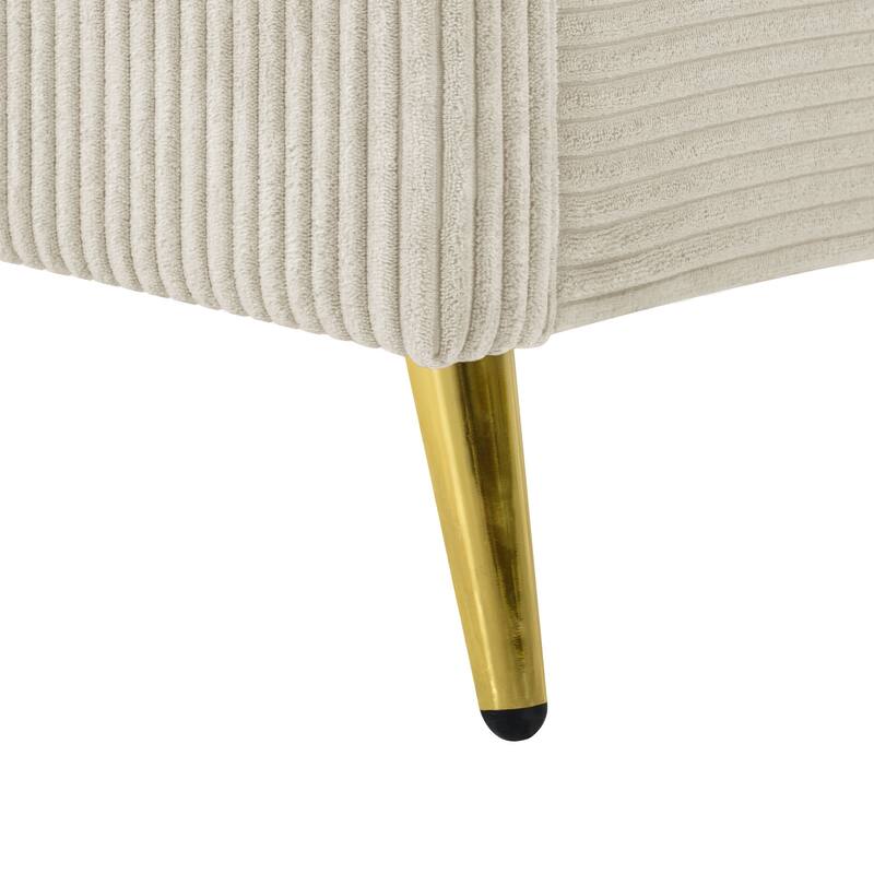 Corduroy Platform Bed with Metal Legs
