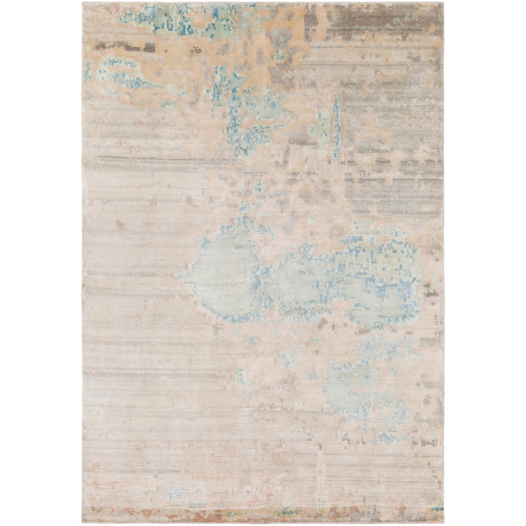 Hand Knotted Keys Art Silk/Wool Area Rug