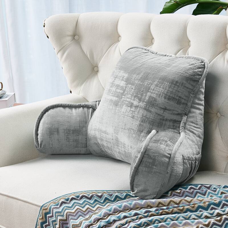Textured Velvet Bedrest Reading Pillow Cover & Filling