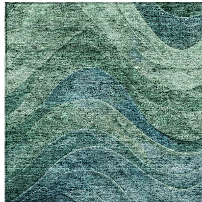 HomeRoots Abstract Transitional Rectangle Outdoor Rug
