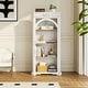 preview thumbnail 3 of 11, Antique Wooden 4-Tier Tall Bookcase with Distressed Vintage Finish, Antique White by GDFStudio