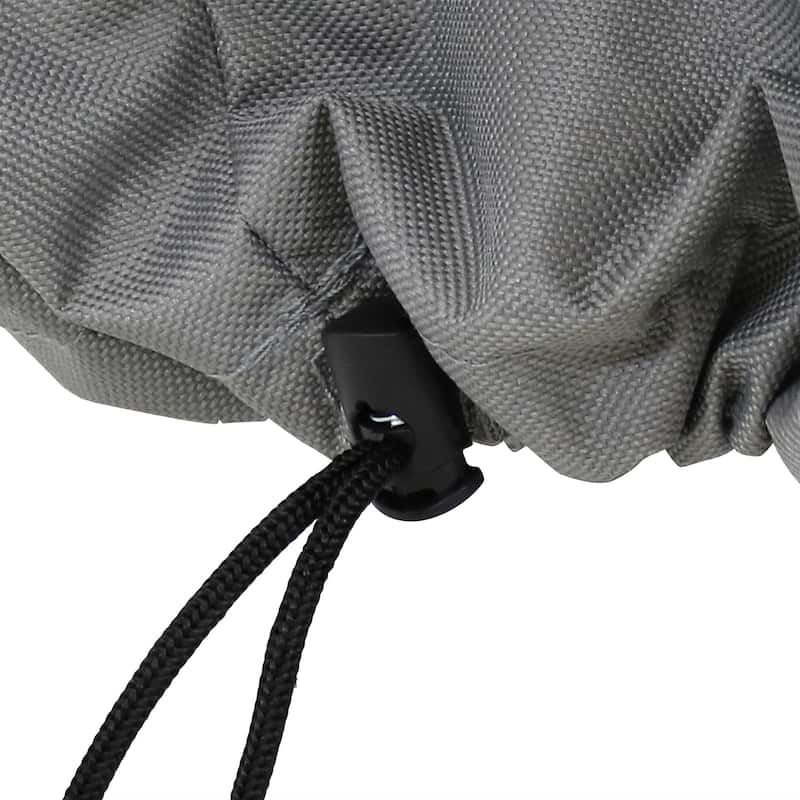 Sunnydaze Round 2-Tone Outdoor Fire Pit Cover - Gray/Green Stripe - 80-Inch - 80 x 25-Inch