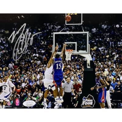 Mario Chalmers Autographed Kansas Jayhawks SHOT 8x10 Basketball Photo JSA COA - 8'6" x 11'6"