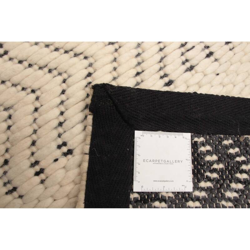 ECARPETGALLERY Braid weave Sienna Cream Wool Rug - 5'1 x 7'6