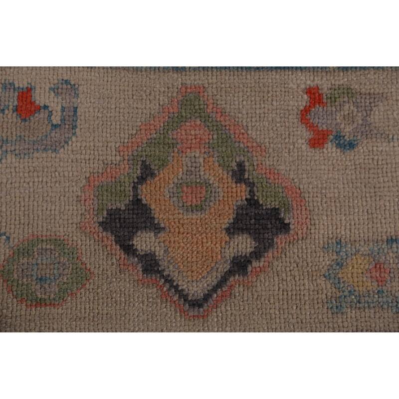 Hand Knotted Oriental 100% Wool Carpet Transitional All-Over Purples Oushak Area Rug - 12' 9'' X 8' 11''