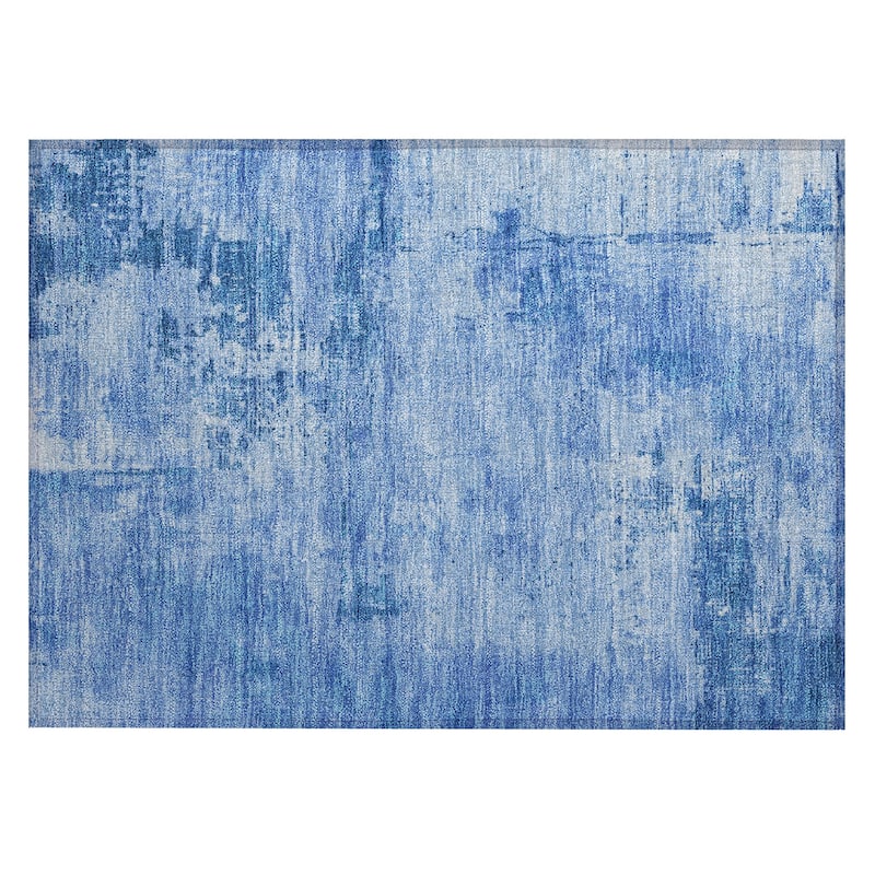 Machine Washable Indoor/ Outdoor Abstract Modern Chantille Rug