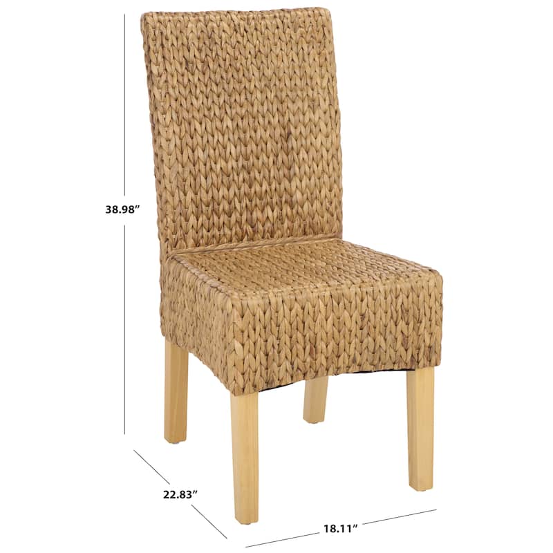 SAFAVIEH Clemensa Natural Dining Chair (Set of 2) - 18.1" x 22.8" x 39" - 18"W x 23"D x 39"H