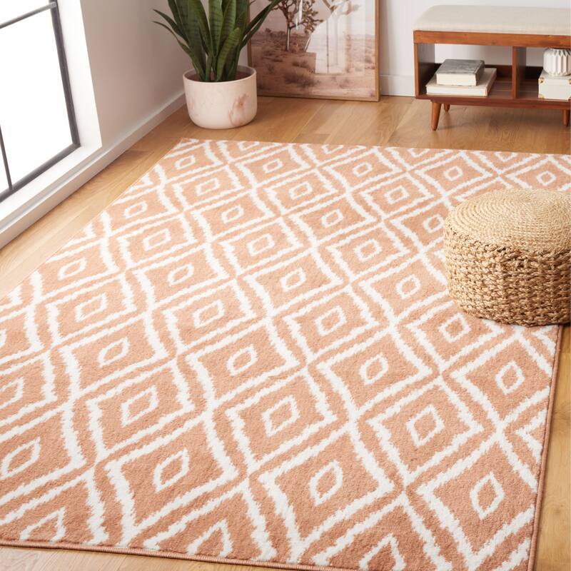 SAFAVIEH Pyramid Whitney Boho Geometric Rug - 8' x 10' - Rust/Ivory