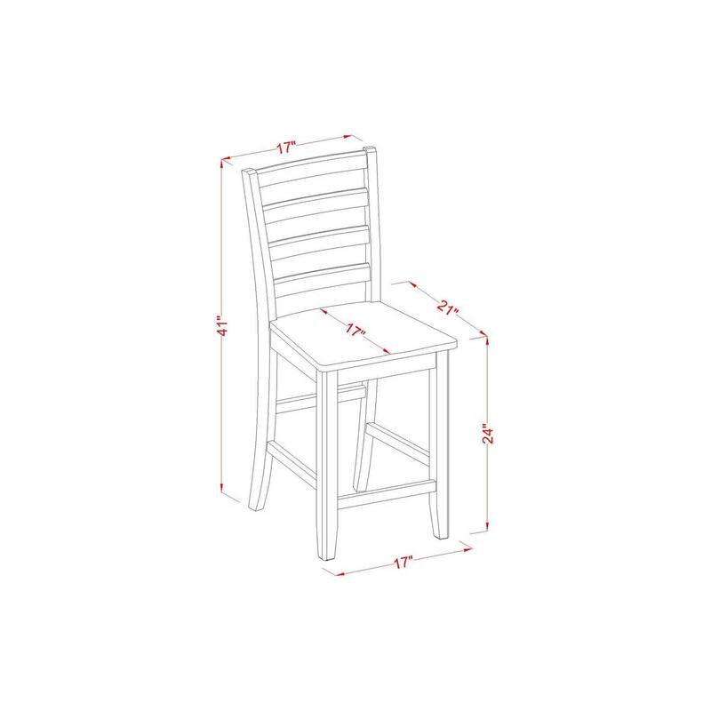 Counter Height Dining Set 7 Piece - Kitchen Pub Table & Chairs - 54 Inch Square Modern Design