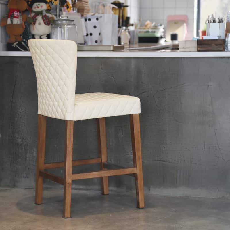 NPD Furniture Albie Diamond Stitching Faux Leather Counter Stool