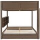preview thumbnail 9 of 12, Queen Over Queen Bunk Bed with 6 Storage Cabinets & USB Ports, Wood