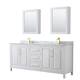 Option White / White Carrara Marble Top / Brushed Gold