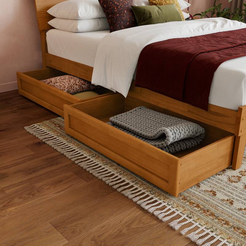 Phoenix Wood Platform Bed with Storage Drawers