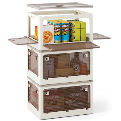 Costway 3/6 Pack Stackable Storage Bins with Lids 34.5 Gallon