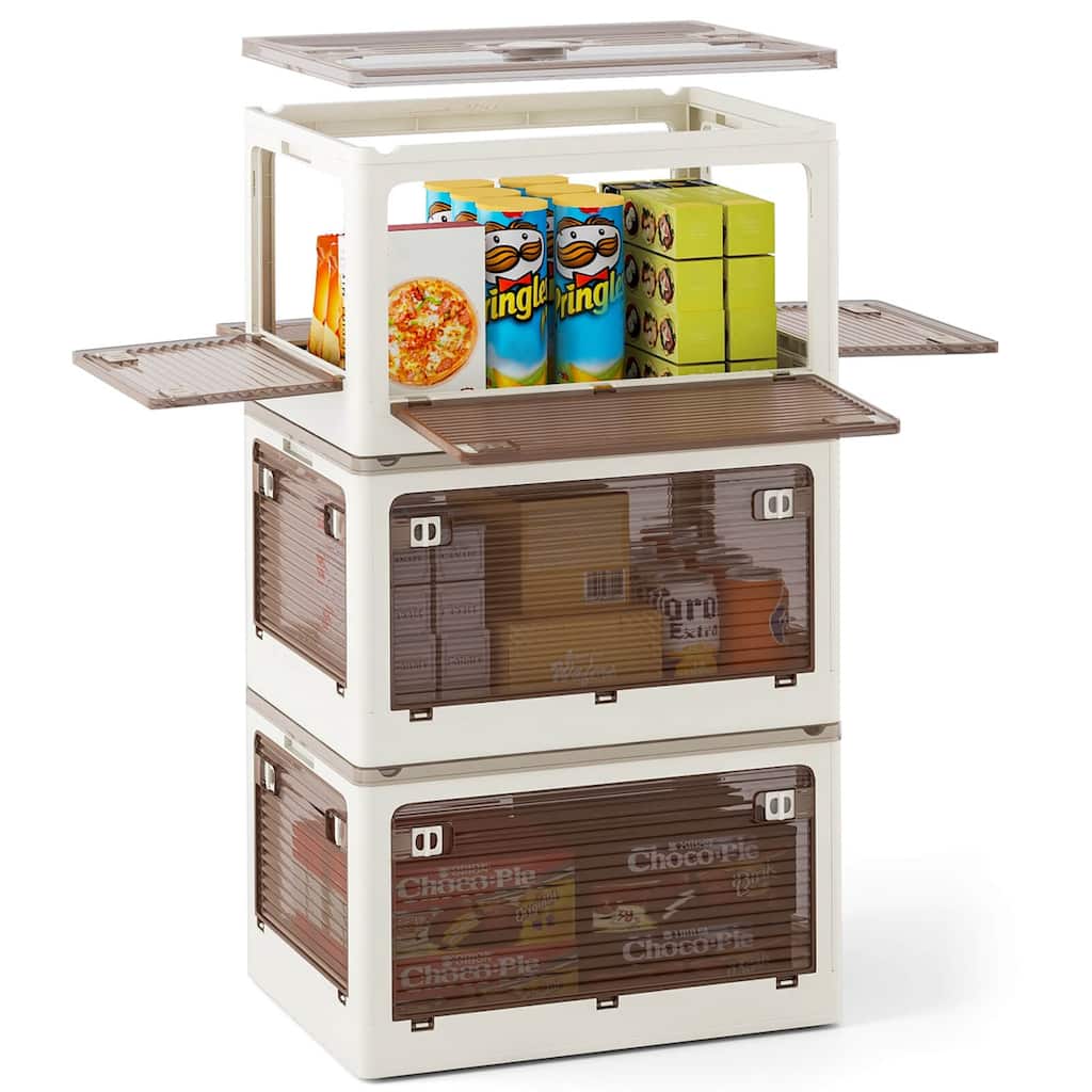 Costway 3/6 Pack Stackable Storage Bins with Lids 34.5 Gallon