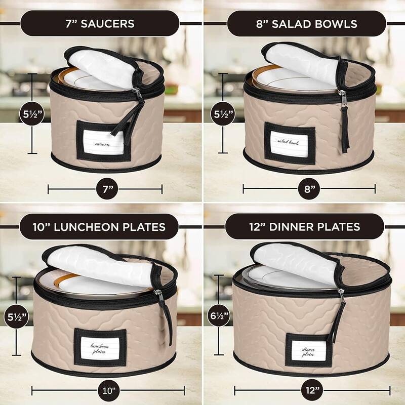 Dinnerware Storage Organizer 5-Piece Set for Fine China, Plates, Saucers, Bowls, Tableware Cups & More.