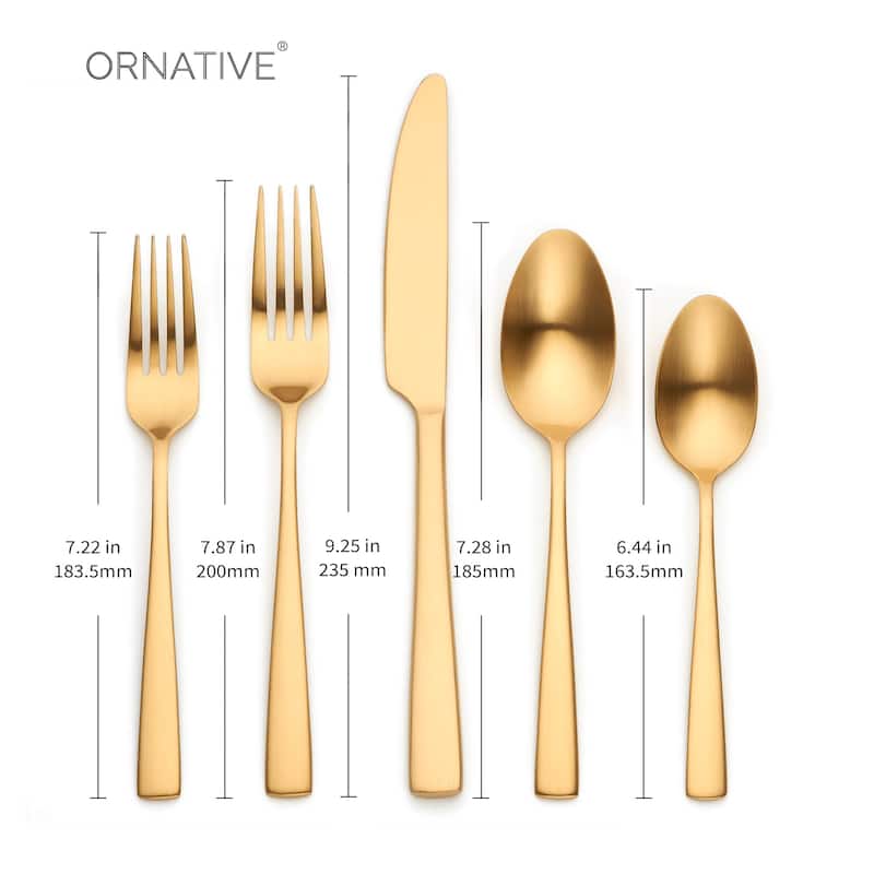 Ornative Adila 18/0 Stainless Steel 20 Pieces Flatware Set - 10.63" H x 6.69" W x 2.76" D