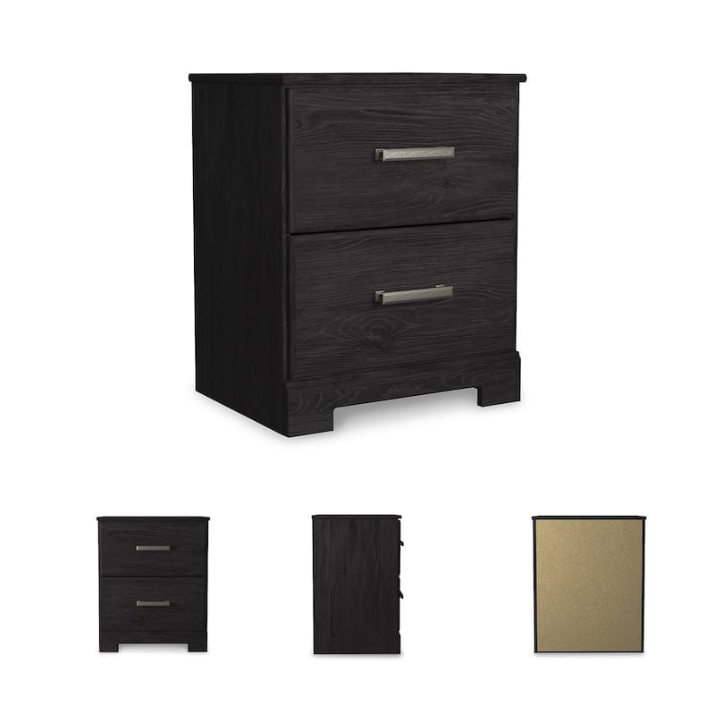 Belachime Black Two Drawer Nightstand