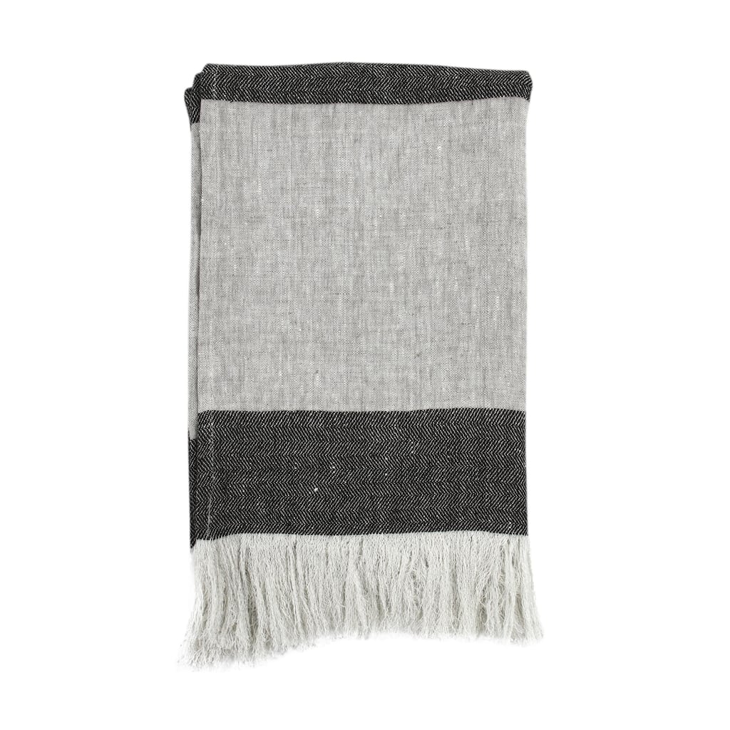 Villa by Classic Home Talara 100% Belgian Linen Throw Blanket