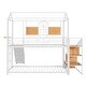 preview thumbnail 6 of 28, Twin Over Twin Metal Bunk Bed, Metal Housebed with Slide and Storage Stair, White