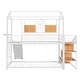 preview thumbnail 10 of 39, Twin Over Twin Metal Bunk Bed, Metal Housebed with Slide and Storage Stair