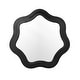 preview thumbnail 9 of 11, Glitzhome 33.5"D Modern Black Tripled Wood Frame Wavy Wall Mirror