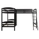 preview thumbnail 4 of 25, Modern Twin Size L Shaped Solid Pine Wood Bunk Bed with Full Length Guardrail and 2 Ladder