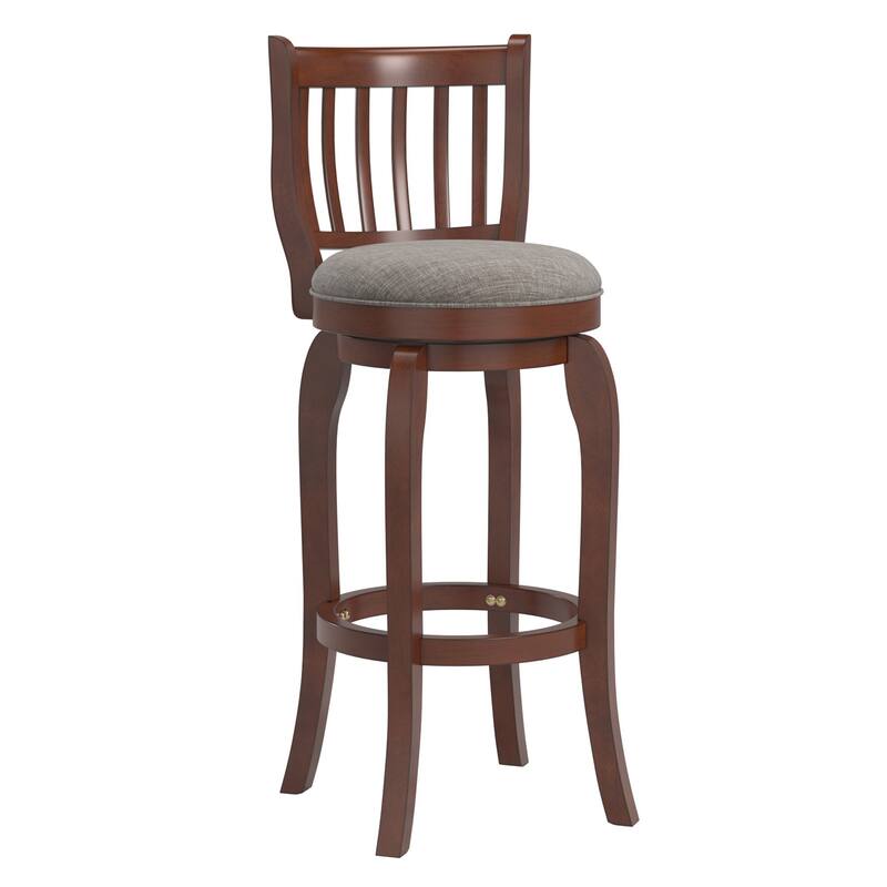 Ali Modern Linen 29-inch High Back Bar Stool Swivel by iNSPIRE Q Classic - Grey