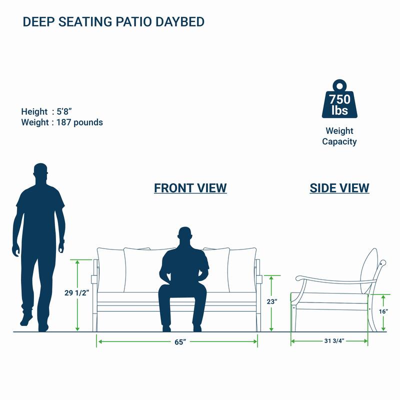 Cambridge Casual Como Solid Wood Outdoor Daybed