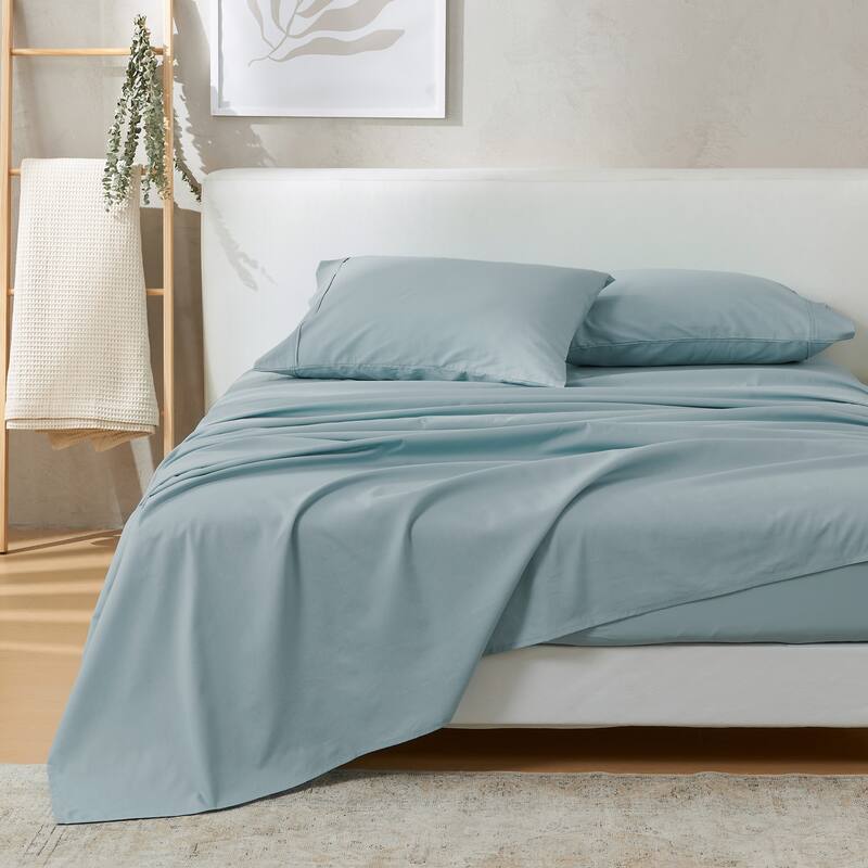 Patina Vie Maison Ultra-Soft Cotton & Rayon from Bamboo Blend Sheet Set - Full - Blue Slate